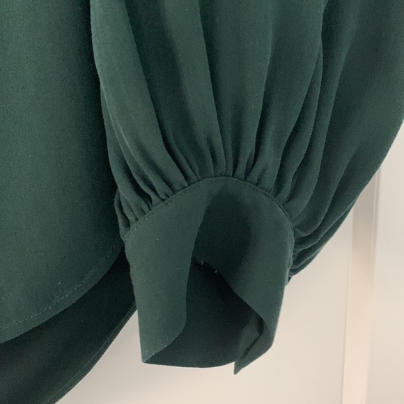 Hunter Green Joie tie front blouse - Picture 2 of 4
